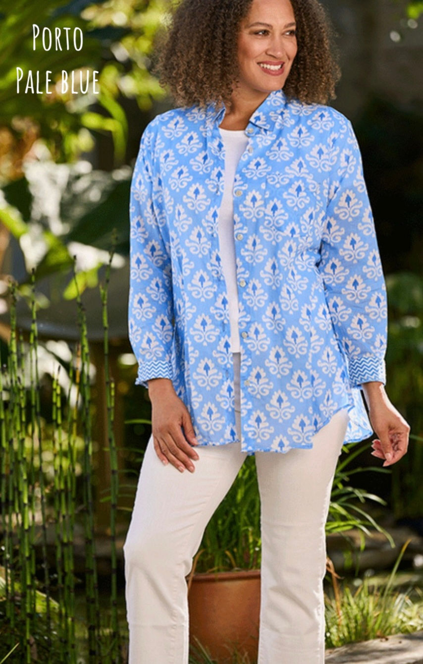 Luella printed cotton boyfriend shirt
