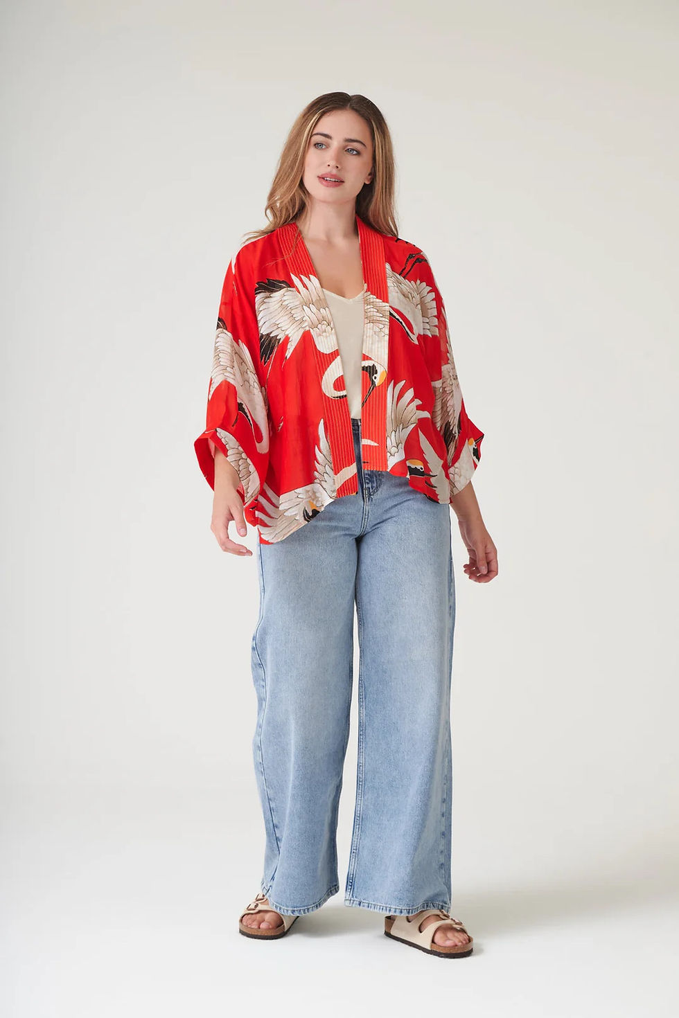Thumbnail: One Hundred Stars Stork Scarlet Kimono