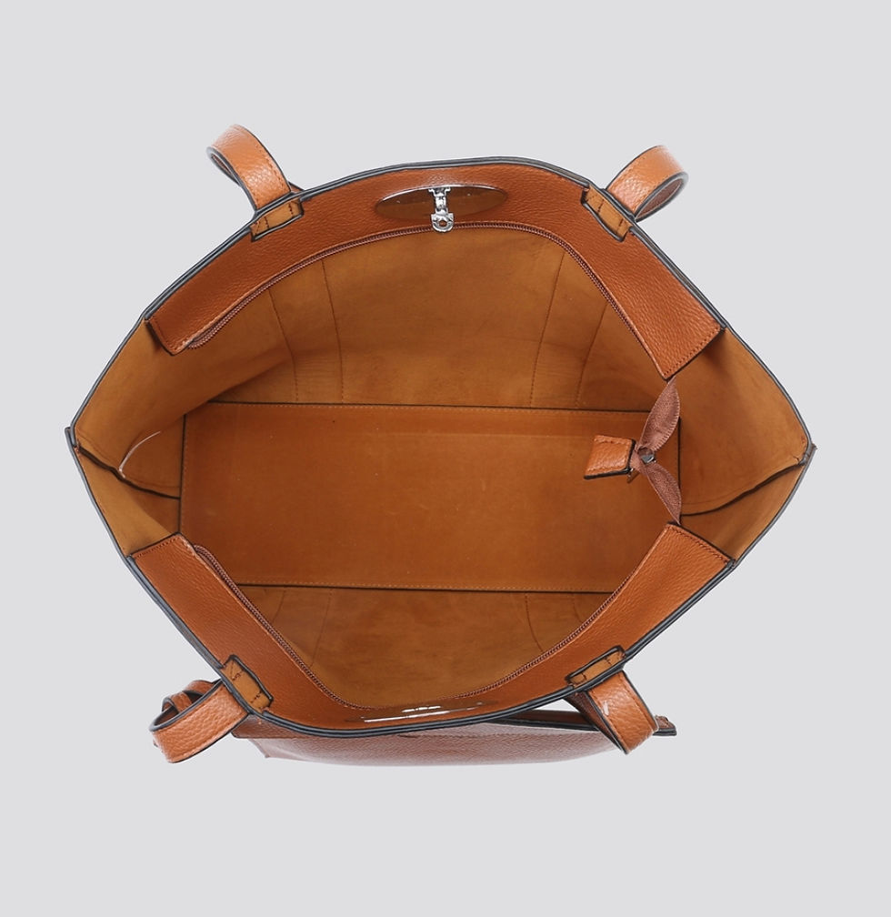 Thumbnail: Leather-look tote shoulder bag with purse