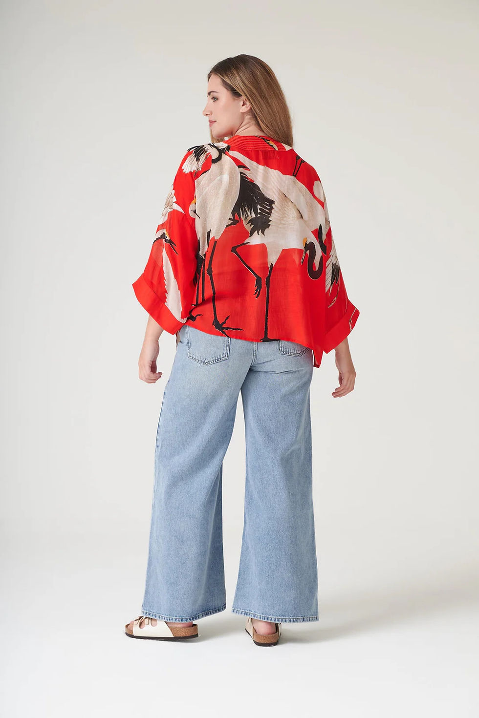 Thumbnail: One Hundred Stars Stork Scarlet Kimono