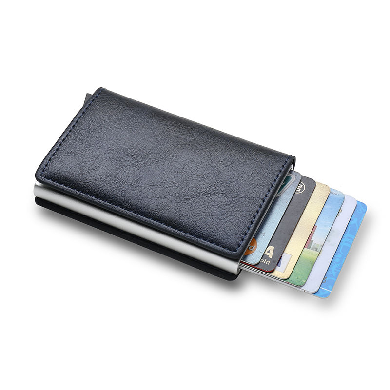 Thumbnail: Rfid Aluminum Men Wallet Card Holders Purse Carbon Fiber Men Business Slim Thin 