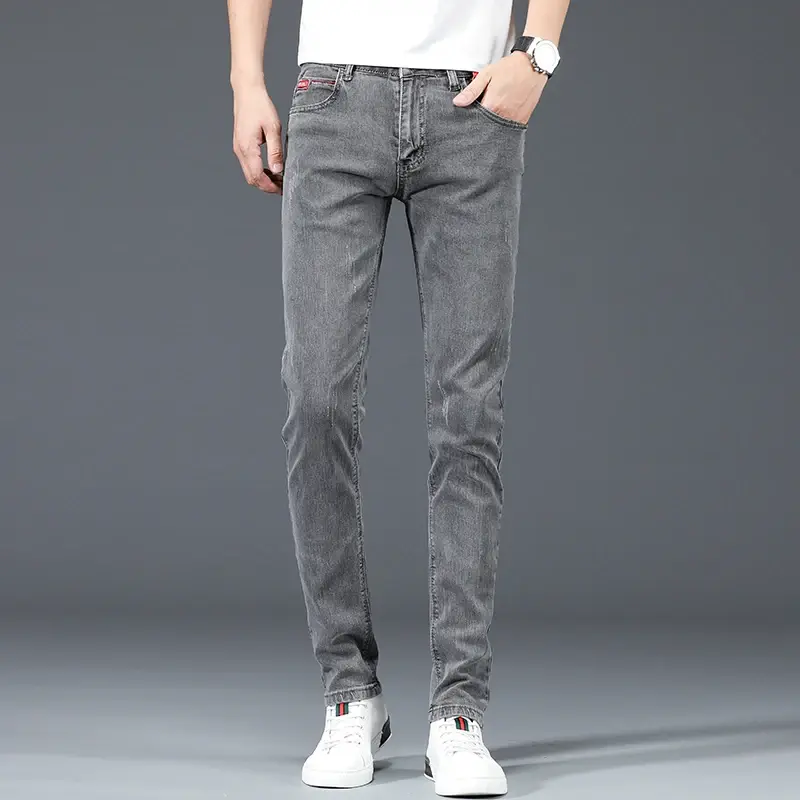 Thumbnail: 2024 New Men's Cotton Business Casual Skinny Jeans Trendy Fashionable Stretch St