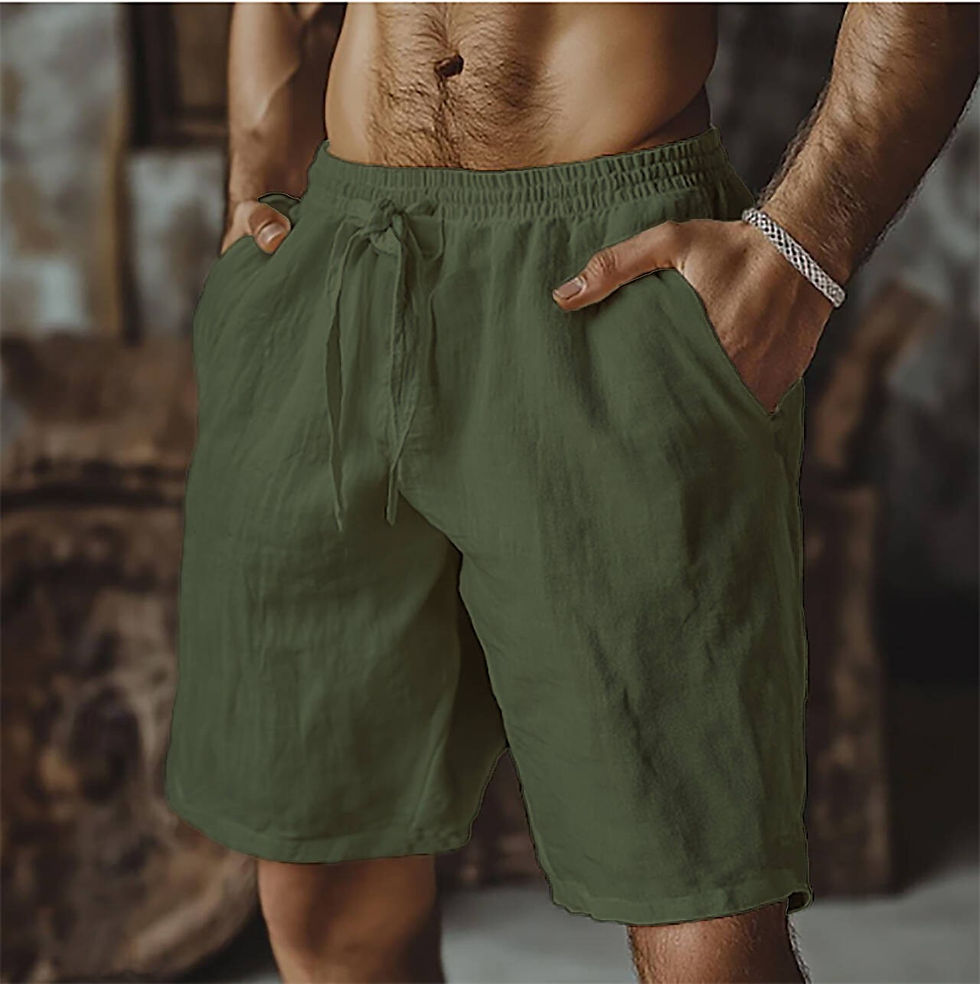 Thumbnail: 2025 New Summer New Men's Cotton Linen Breathable Shorts Hawaii Beach Pants Male