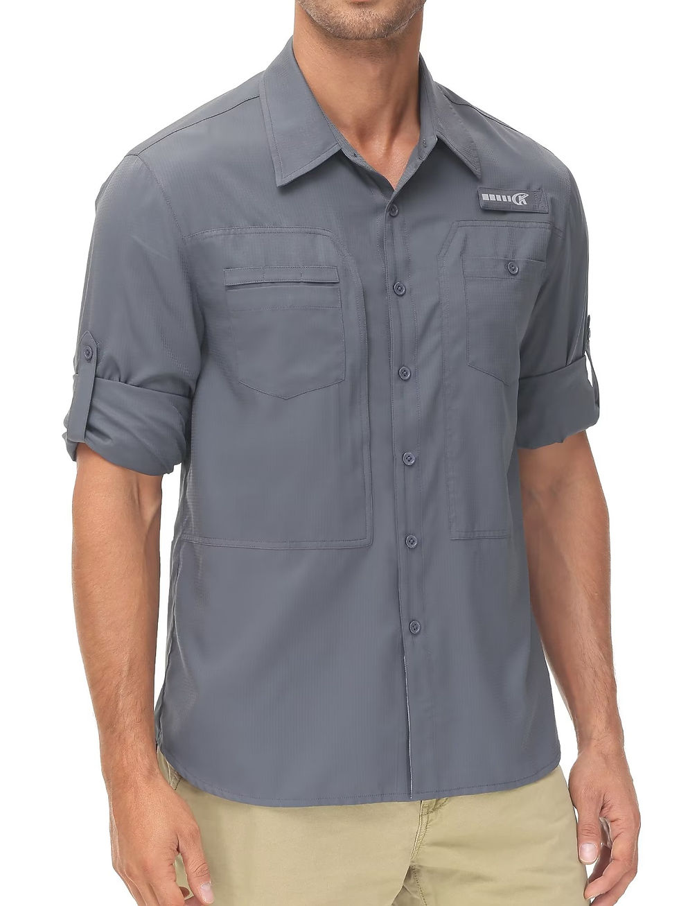 Thumbnail: Summer Men's UPF 50+ Casual Long Sleeve Fishing Shirts, Lightweight Tactical But