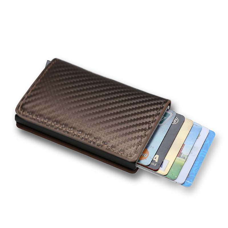 Thumbnail: Rfid Aluminum Men Wallet Card Holders Purse Carbon Fiber Men Business Slim Thin 