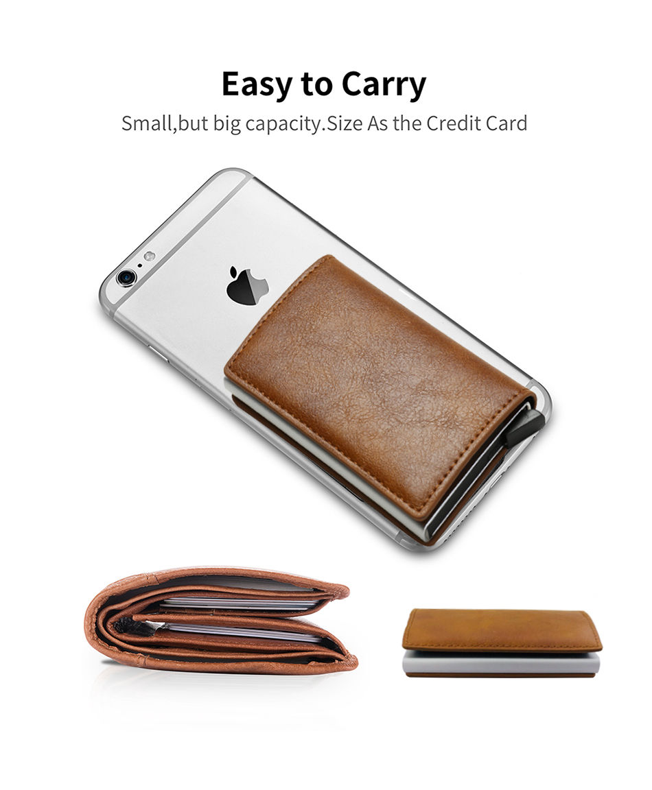 Thumbnail: Rfid Aluminum Men Wallet Card Holders Purse Carbon Fiber Men Business Slim Thin 