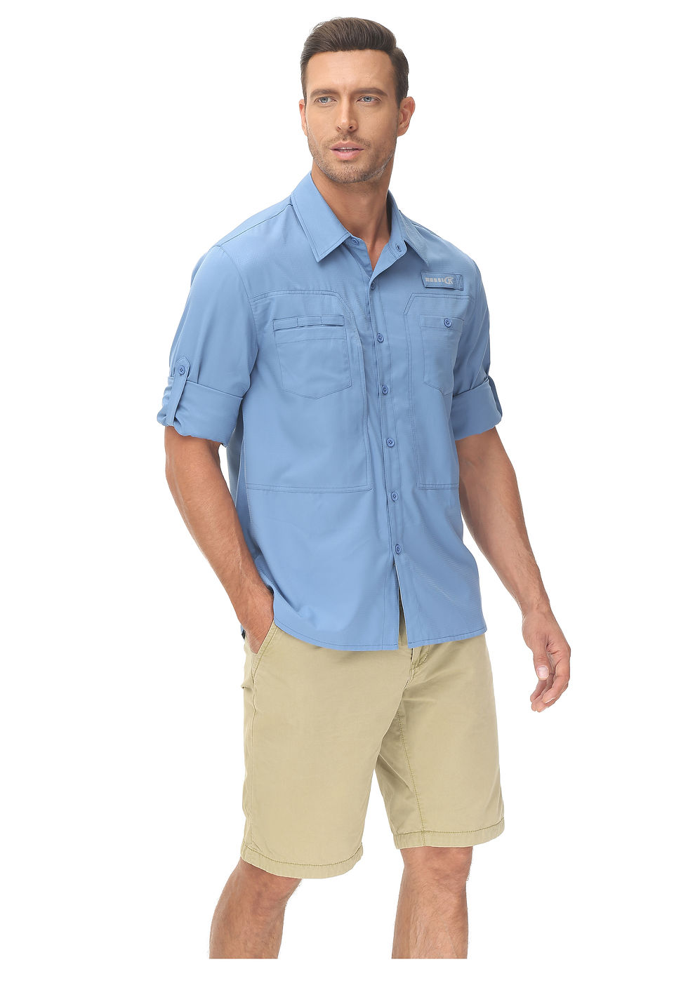 Thumbnail: Summer Men's UPF 50+ Casual Long Sleeve Fishing Shirts, Lightweight Tactical But