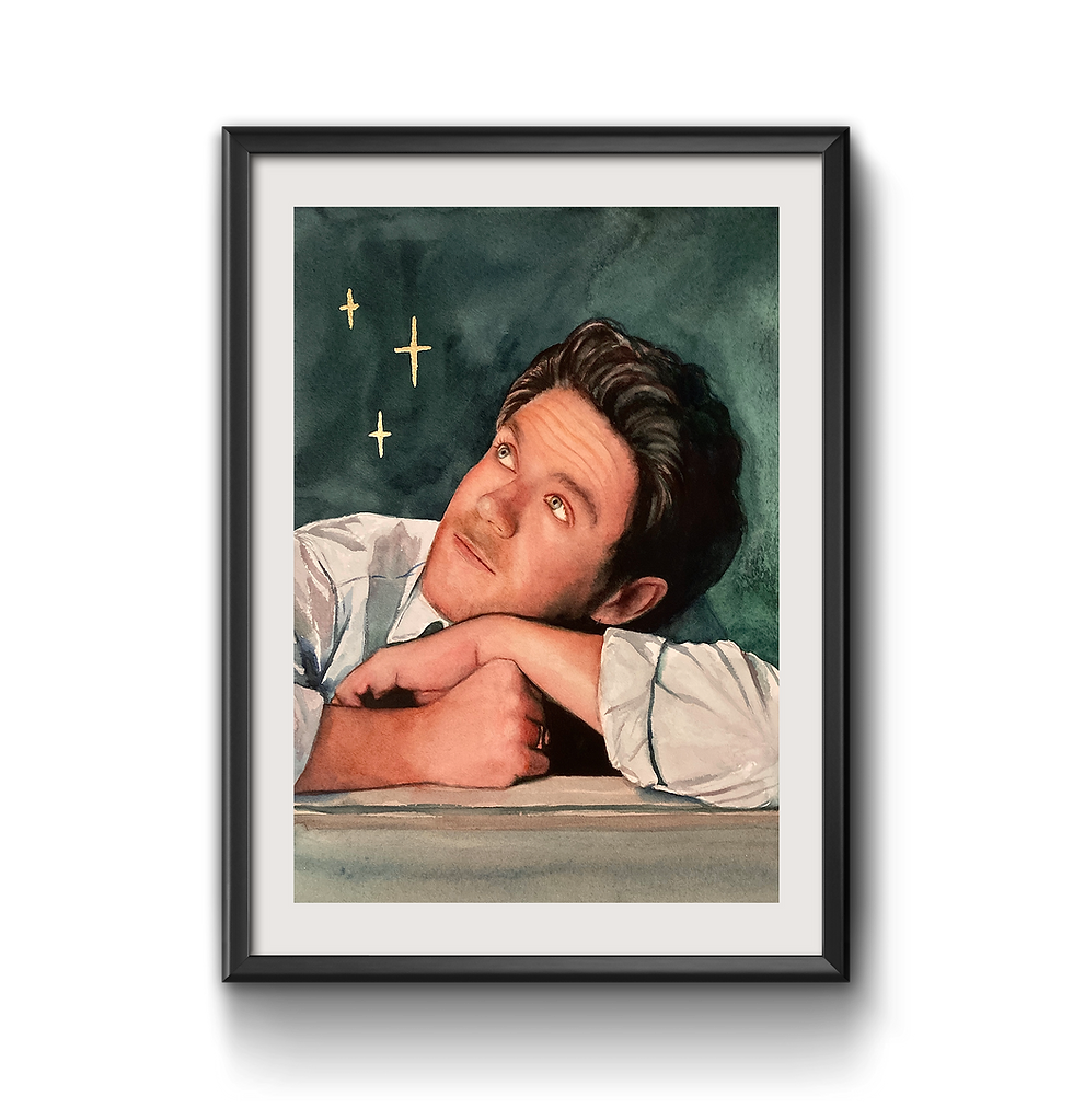Niall Horan Art Print - Watercolour with Gold Leaf