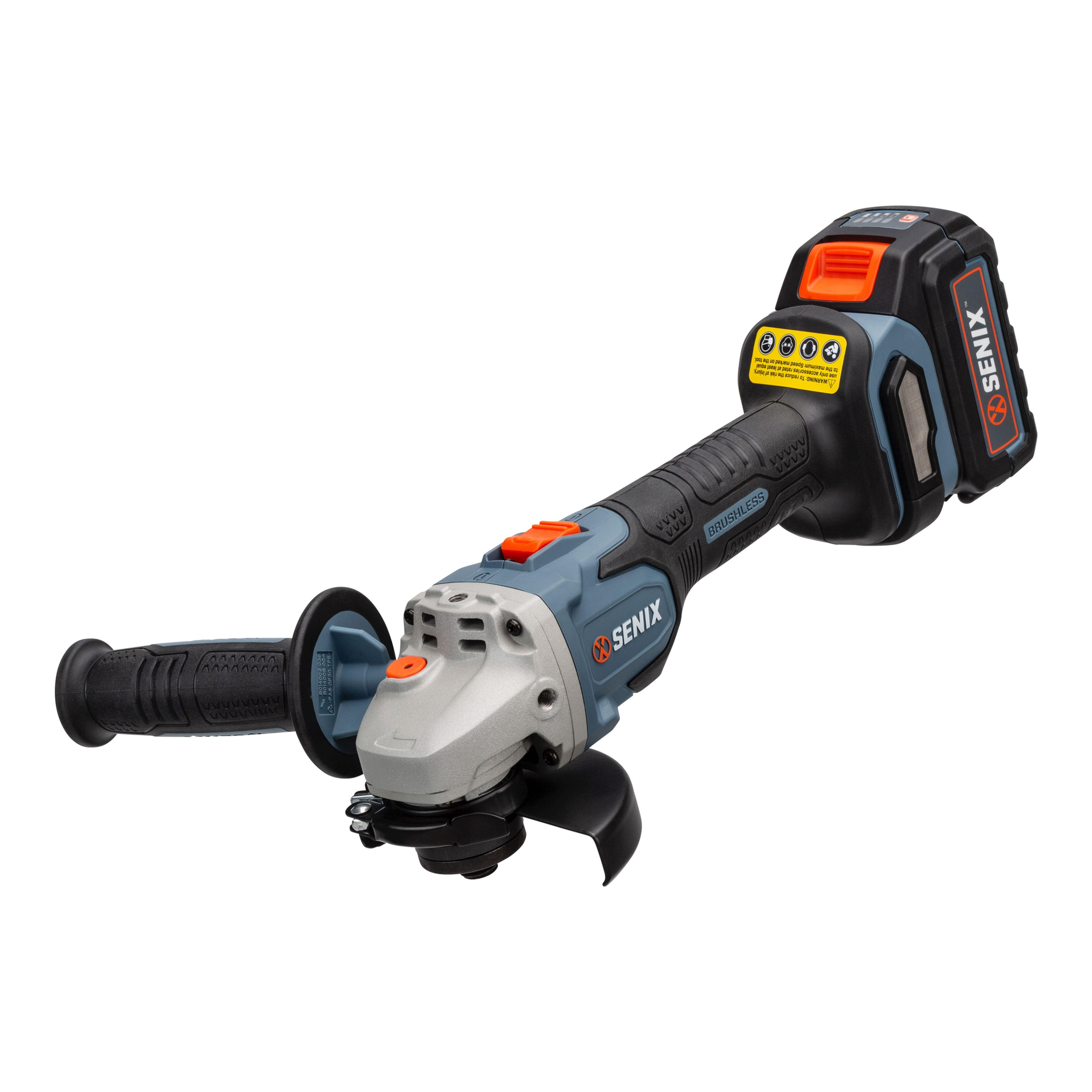 Senix X2 Angle Grinder Kit: Angle Grinder 125mm, 18V 2Ah Battery and 2A Charger