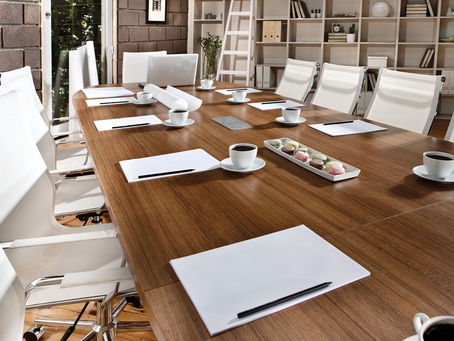 Conference room set up for a meeting