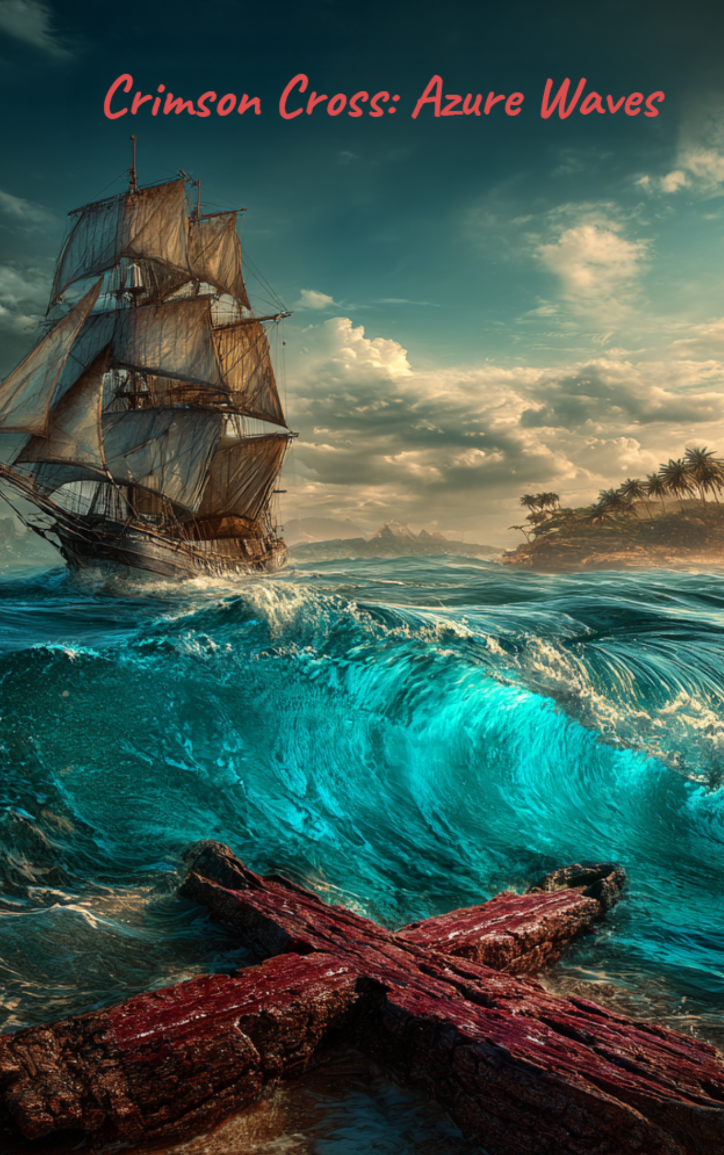 Crimson Cross: Azure Waves novel cover by Chris Stirling