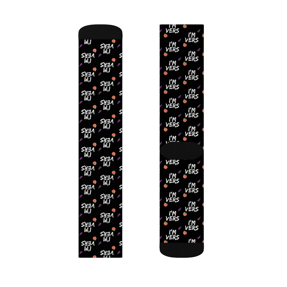 Thumbnail: I'm Versatile Peach Eggplant Socks