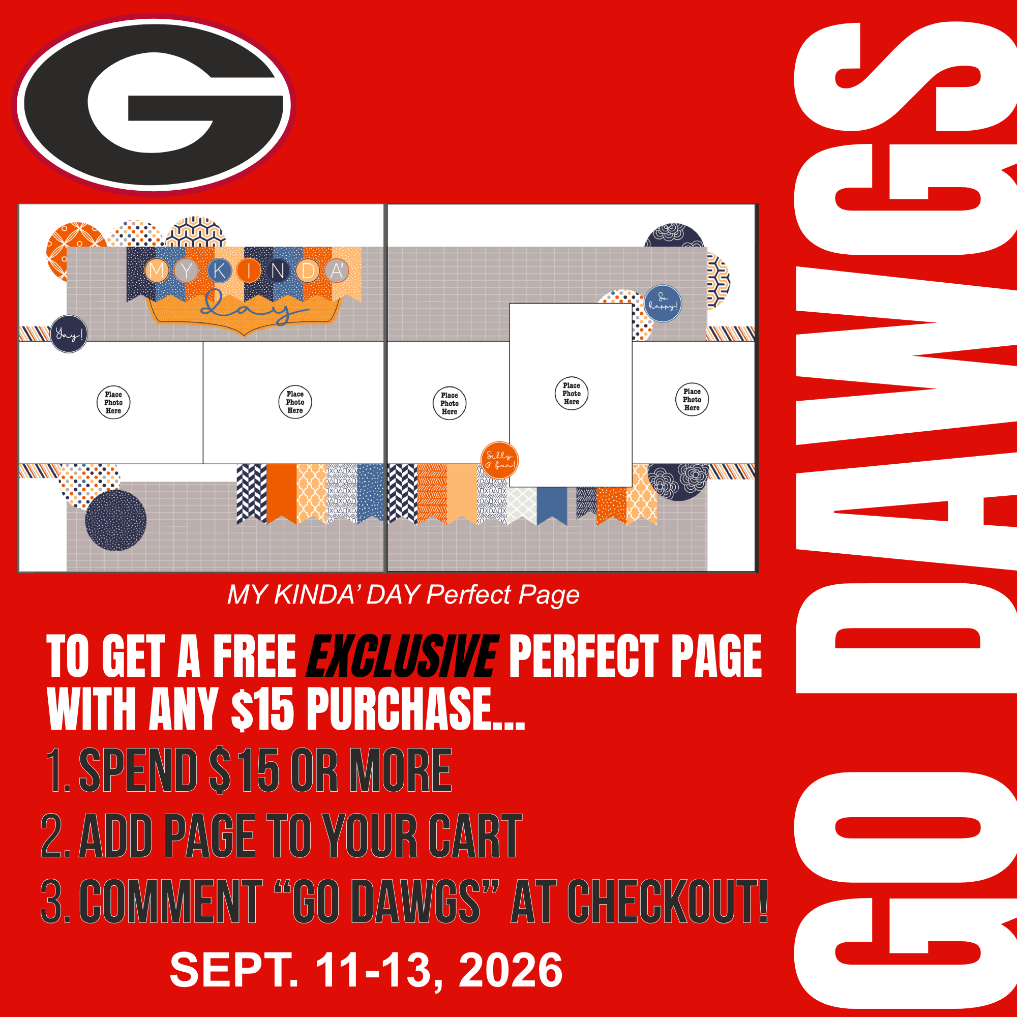 FREE Go Dawgs: My Kinda' Day Perfect Page