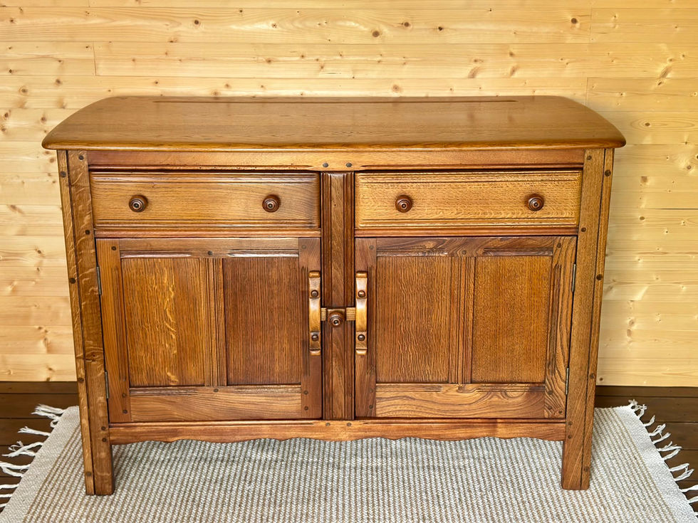 Restored Ercol Colonial sideboard with a natural yew with a warm glow