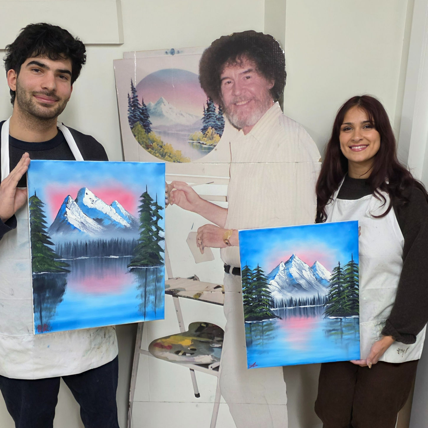 bob ross couple, towering peaks, date night