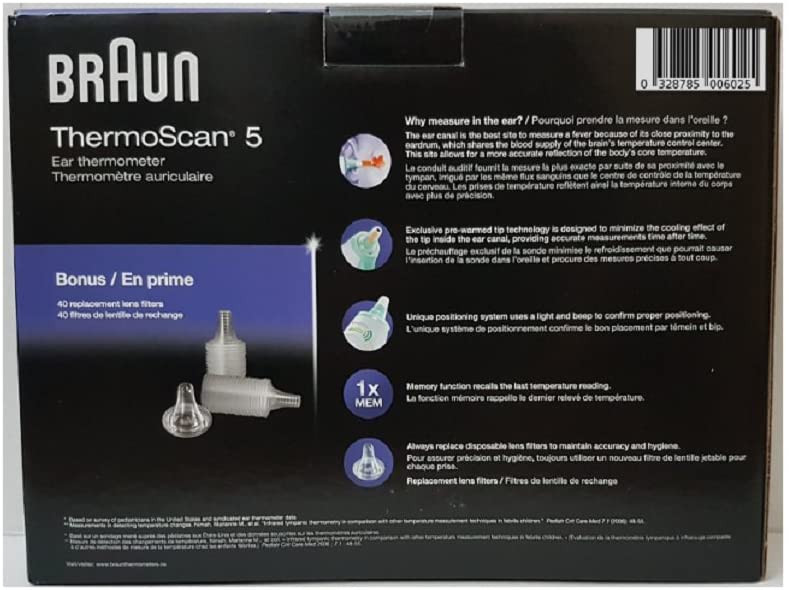 Thumbnail: Braun Thermoscan 5 Ear Thermometer with 40 lens filters