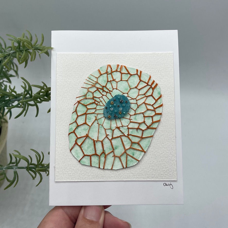 Close-up view of a beautifully crafted artisan card by Anna Jonsdottir, part of the 30 day challenge in 2024