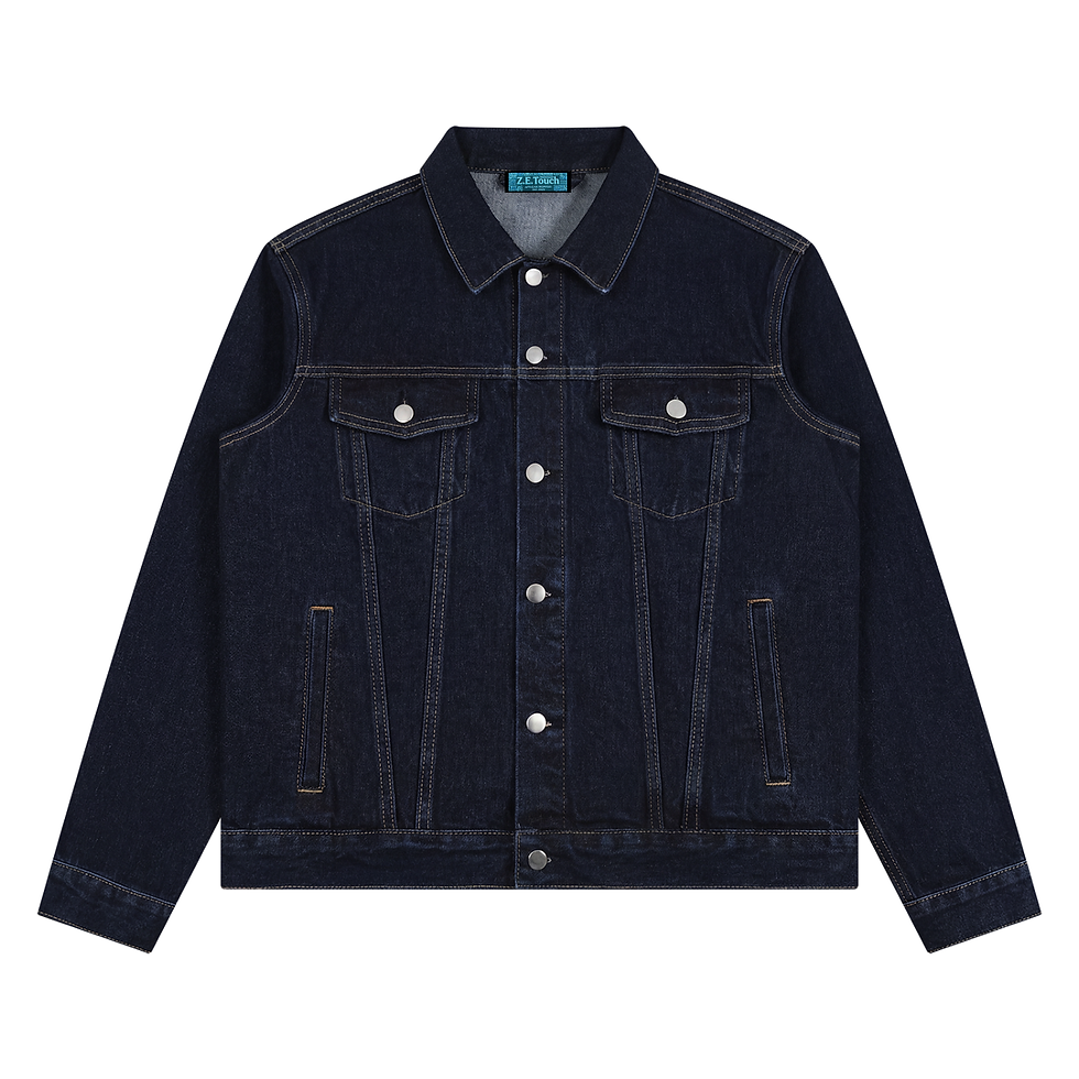 Unisex vintage wash denim jacket in dark blue indigo
