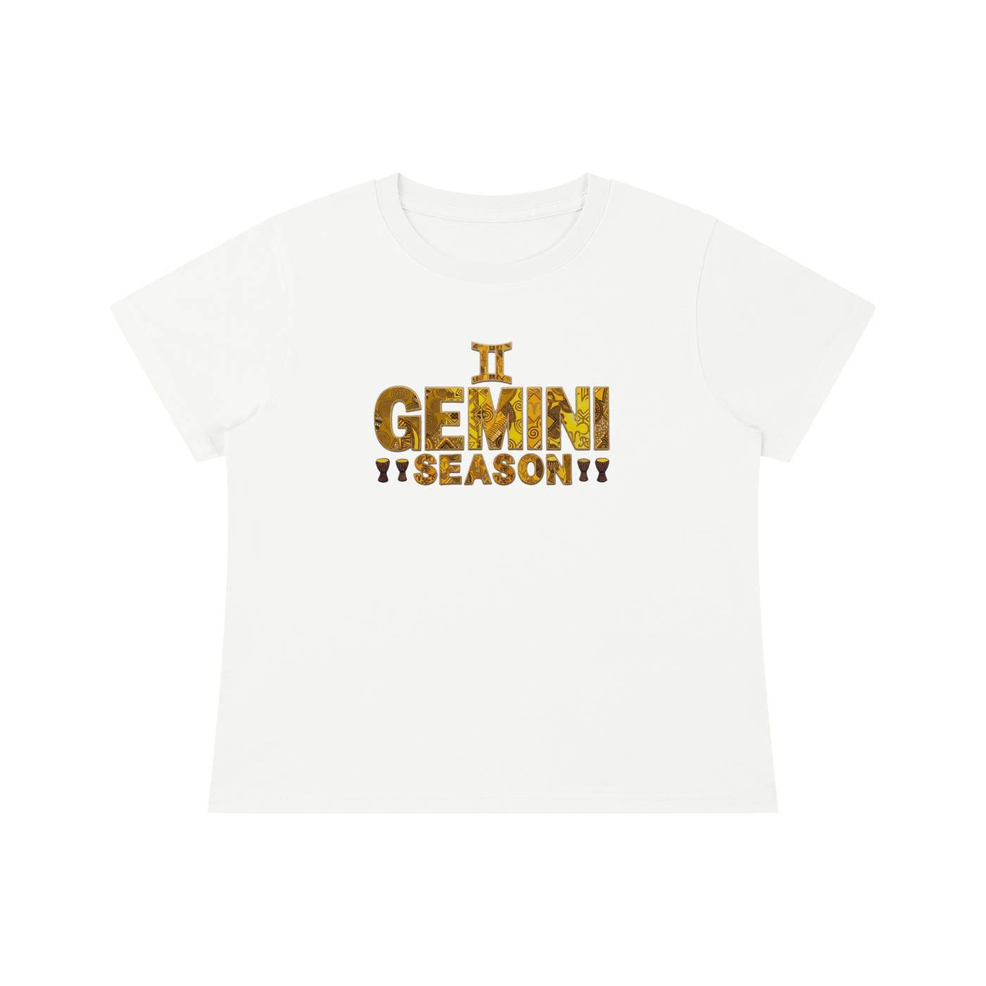 White GEMINI Quick-Dry Baby T-Shirt with gold text