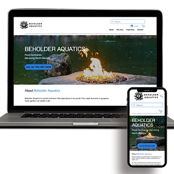 Beholder Aquatics Website Mockup