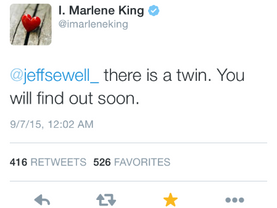 "Pretty Little Liars" EP, Marlene King, teases Twin Theory