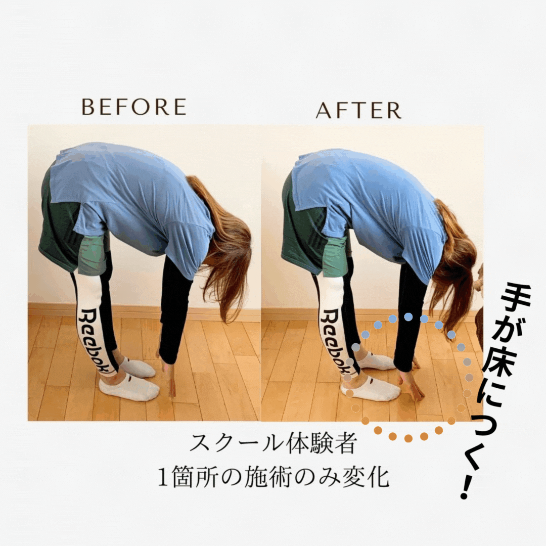 スクール体験者1箇所の施術変化