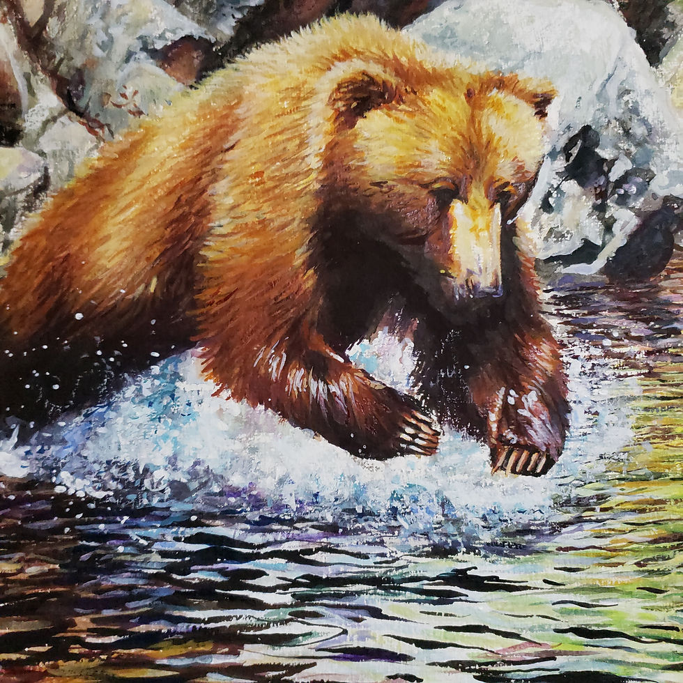 Thumbnail: "Potential" Bear Watercolor and Gouache Painting