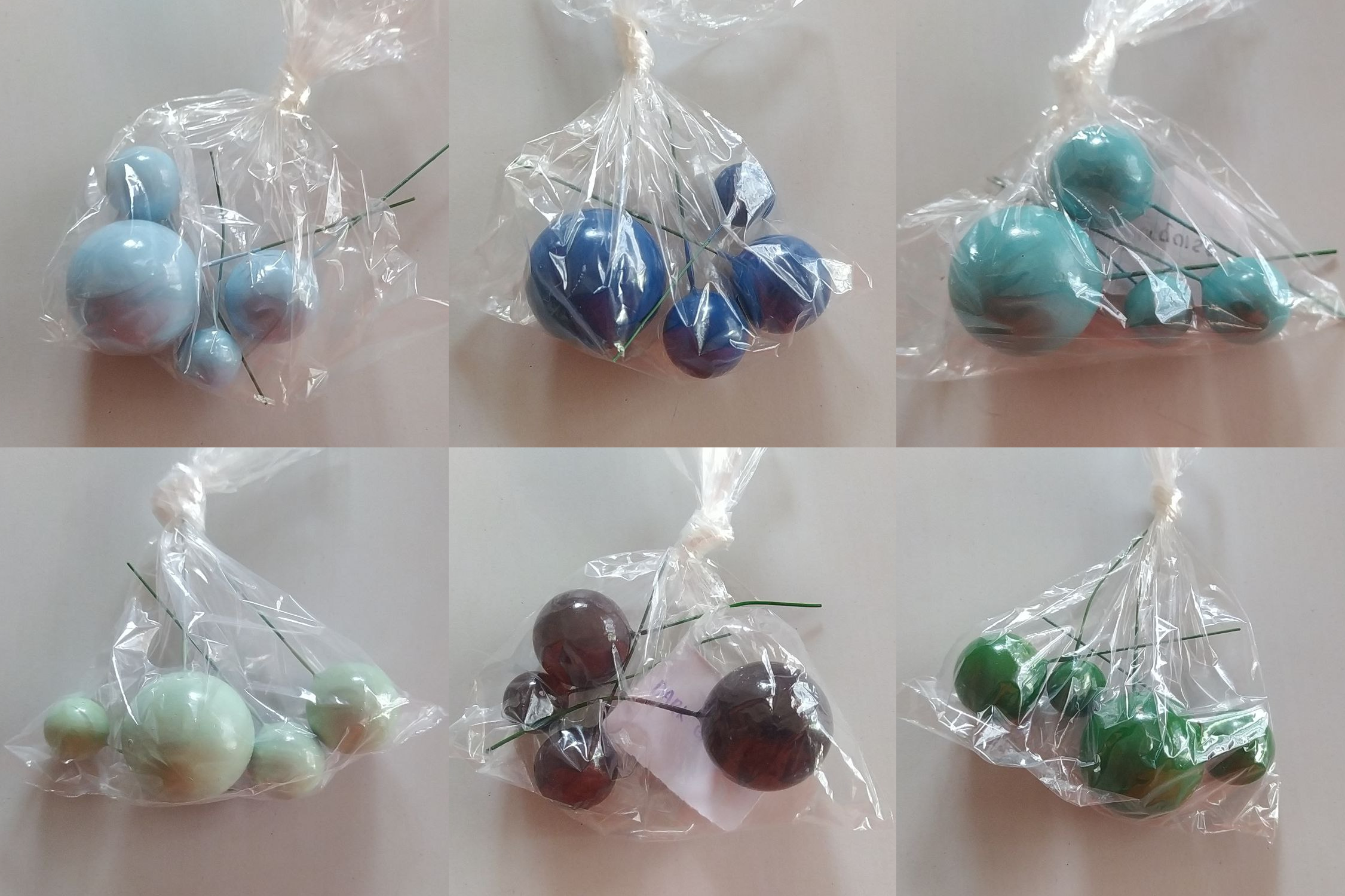 Faux ball 4 blue & green