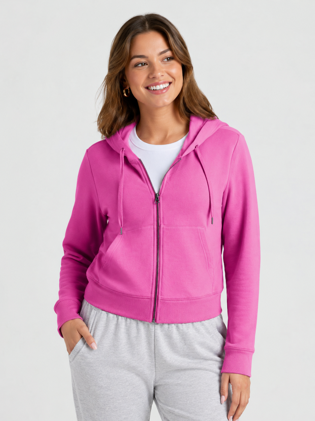 Women's Crop Zip Hoodie