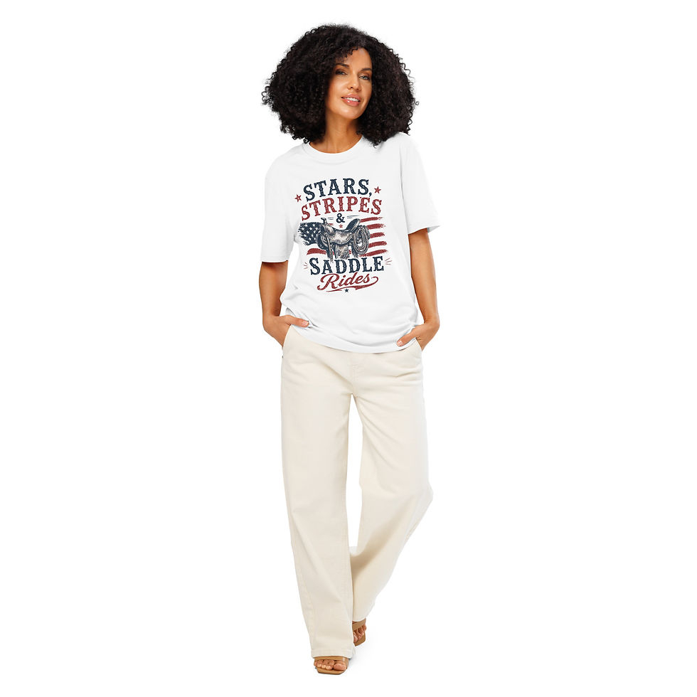 Thumbnail: Stars, Stripes & Saddle Rides Unisex T-shirt