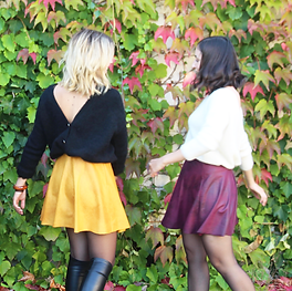 Jupe patineuses moutarde et bordeaux - 6