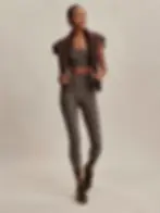 Varley FreeSoft High Rise Legging 25" Brown Contrast Cheetah Front View