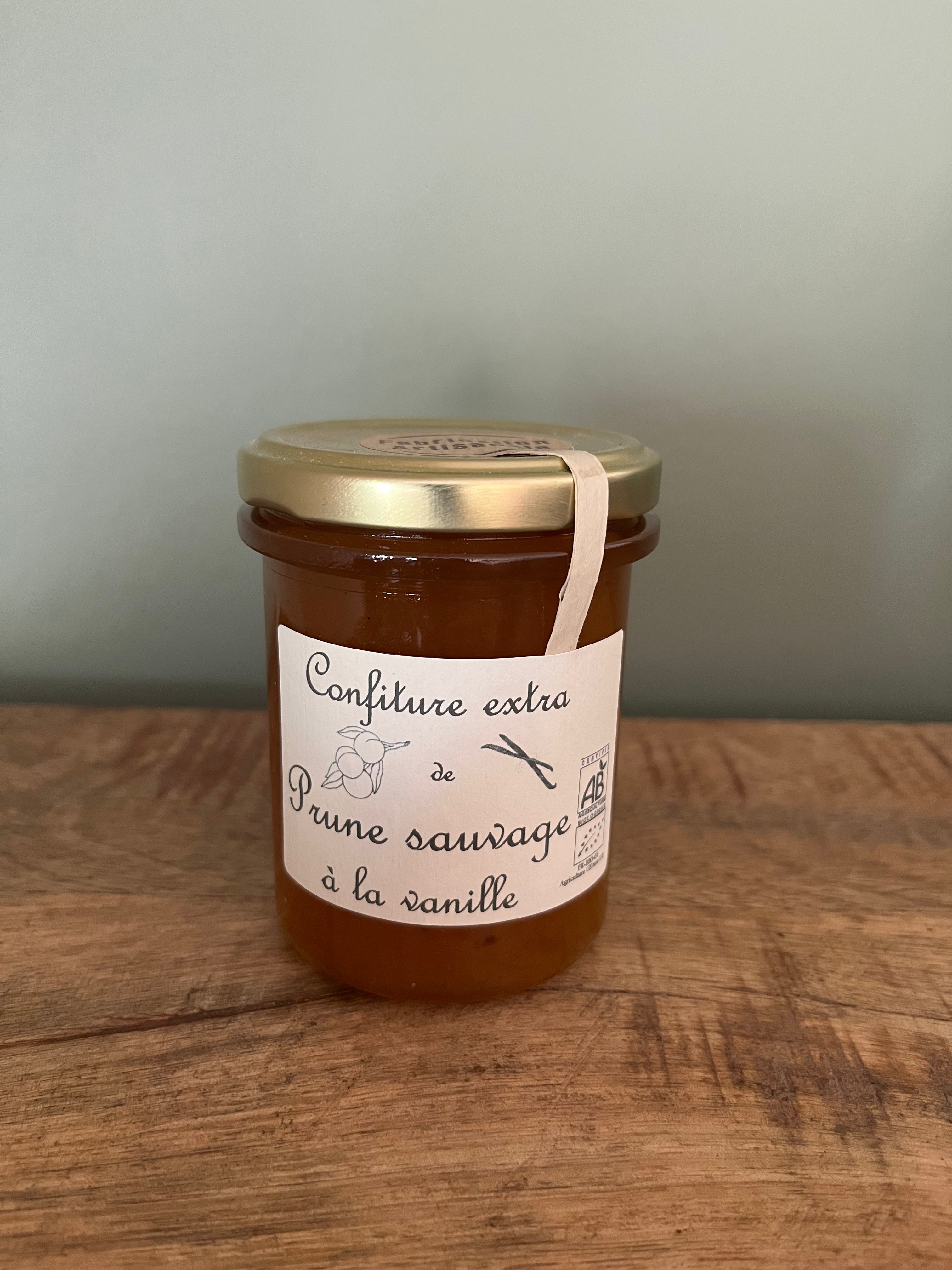 Confiture extra de Prune sauvage à la Vanille BIO