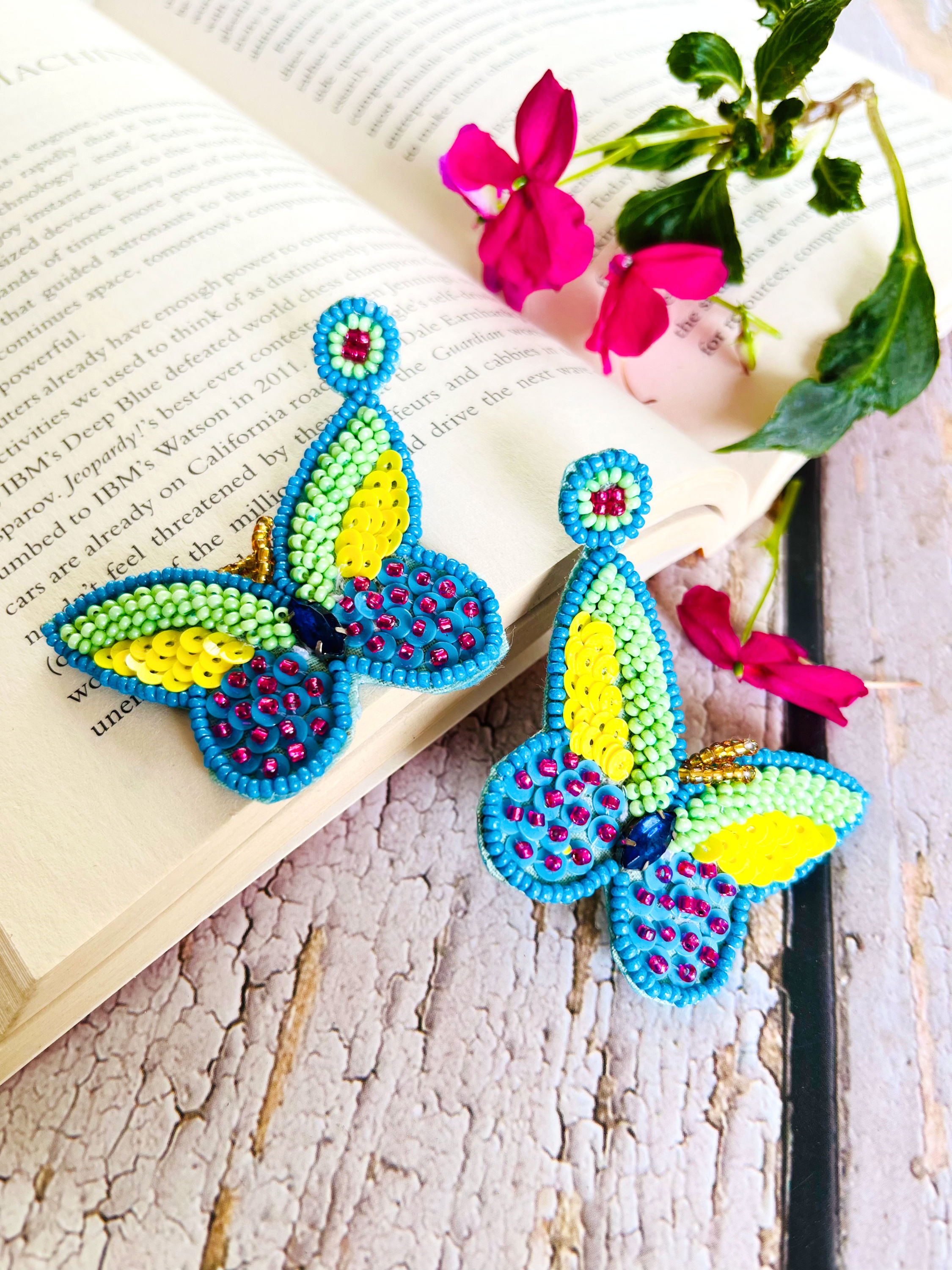 Titli Beaded Earring- Blue