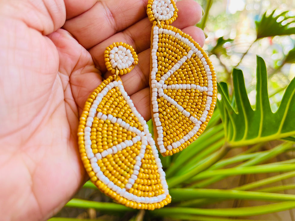 Thumbnail: Slice of Summer Hand Embroidered Earring