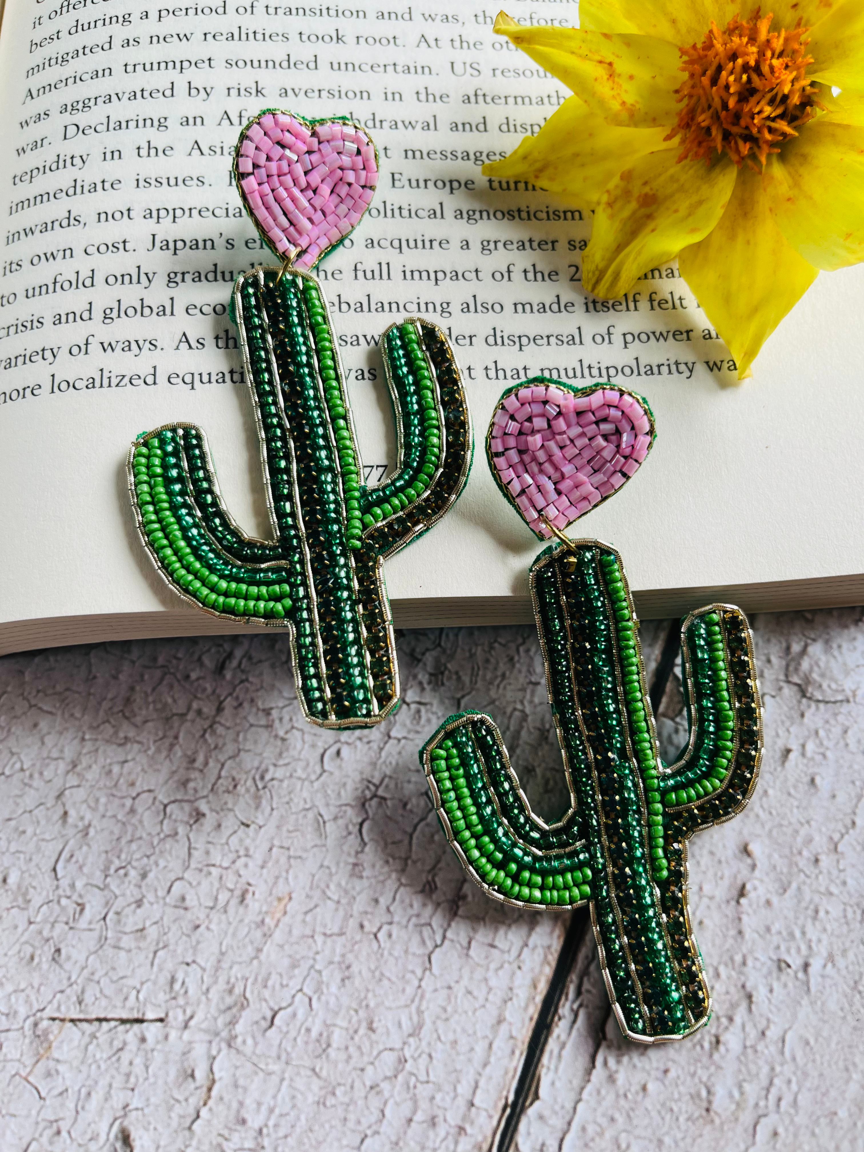 Cactus love Handmade earring