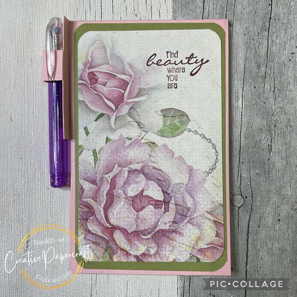 Mini Notebook with Gel Pen- Rose Beauty