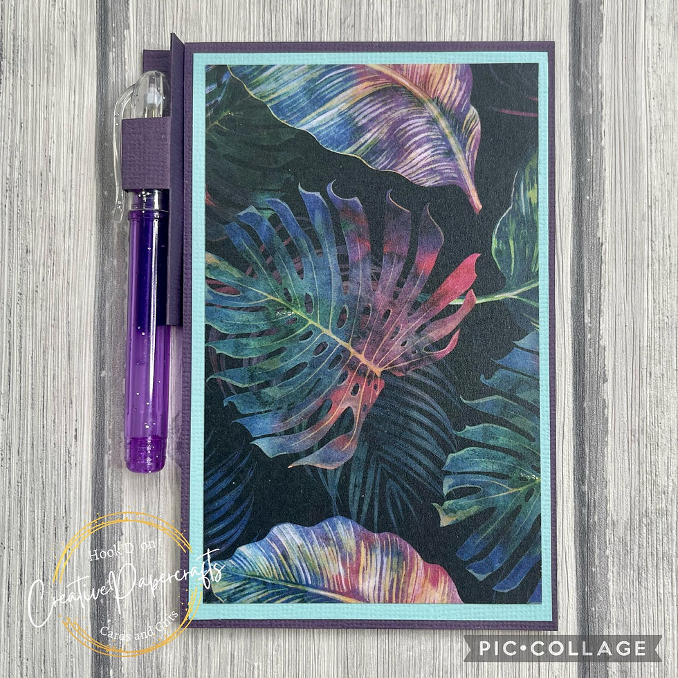 Mini Notebook with Gel Pen -Iridescent Leaves