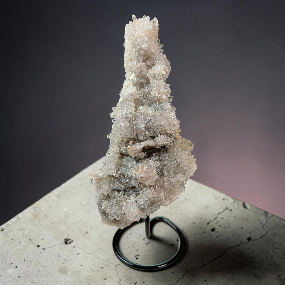 Amethyst with Quartz on Stand
