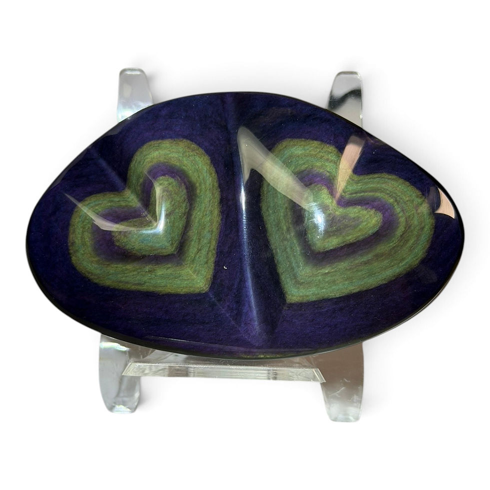 Rainbow Obsidian Double Hearts