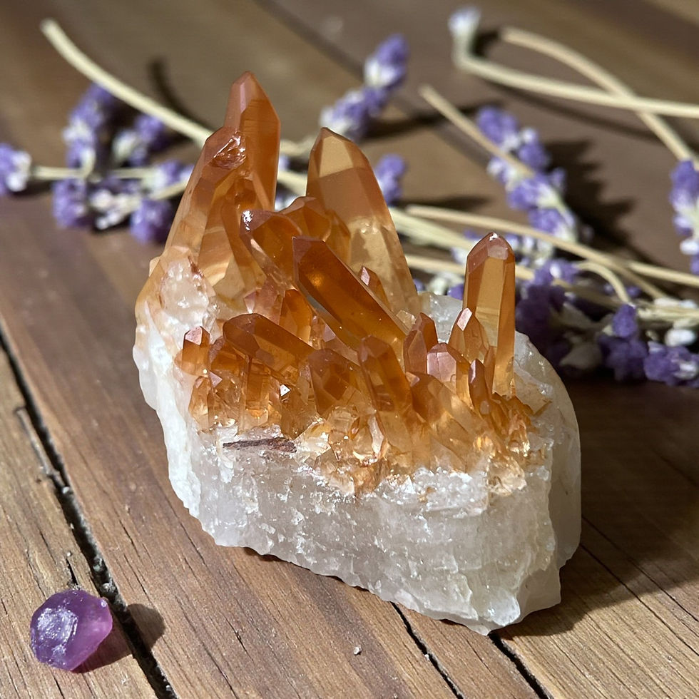 Tangerine Quartz Cluster Crystal