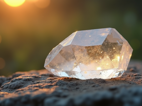 A sparkling ethically sourced quartz crystal.