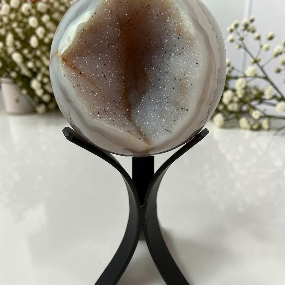 Druzy Agate Sphere with Stand