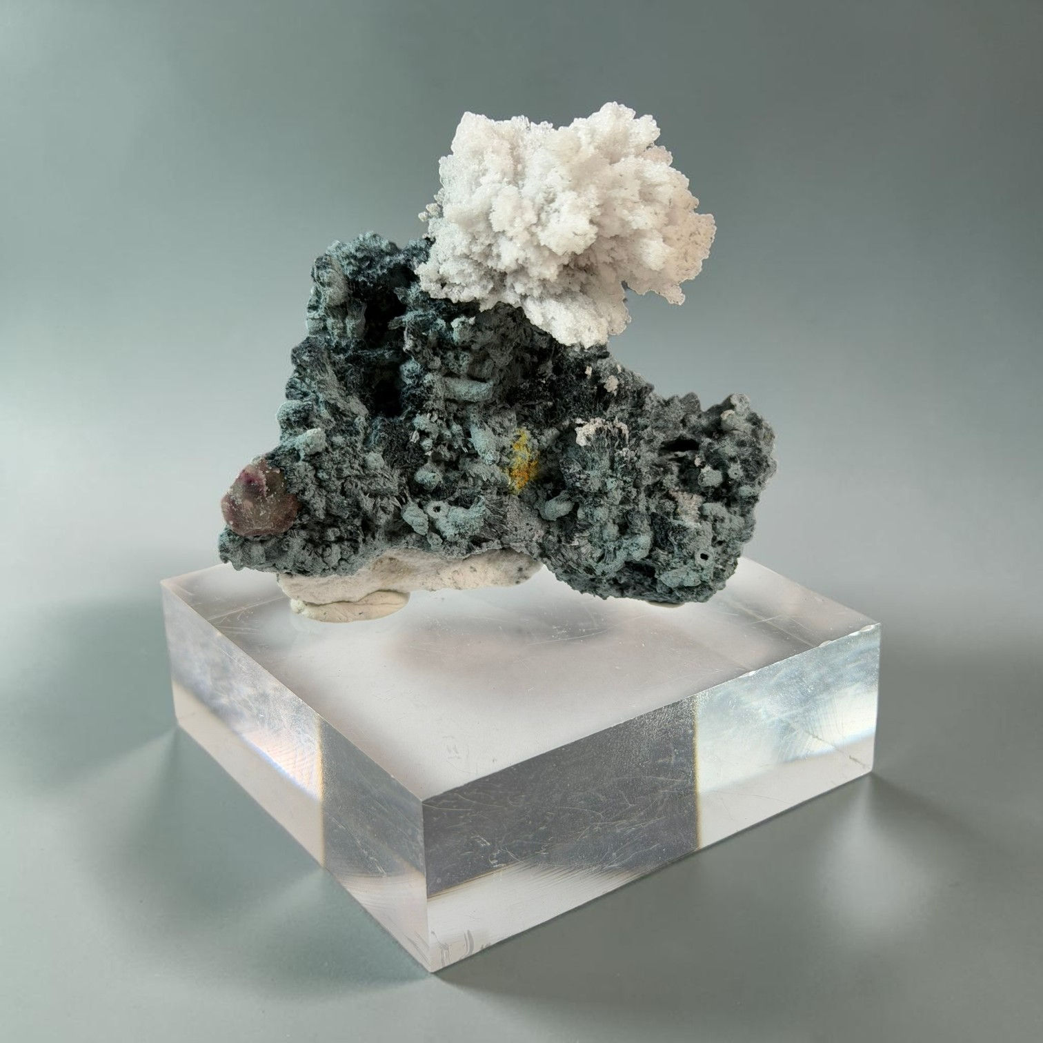 Foitite with Hyalite Opal Mineral Specimen