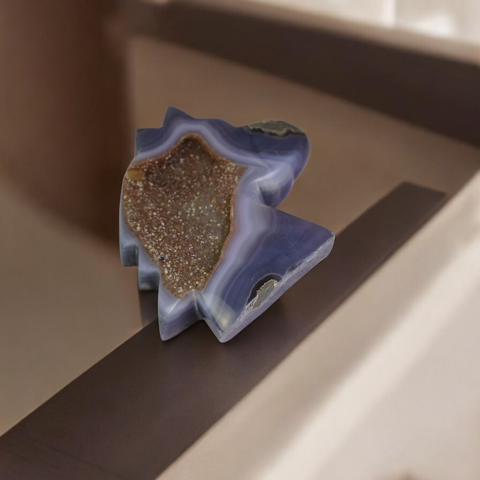 Blue agate horse carving