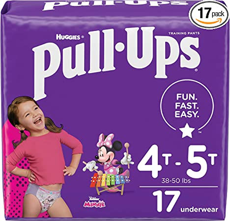 A pack of Huggies Pull-Ups training pants for toddlers, size 4T/5T, in a purple package.