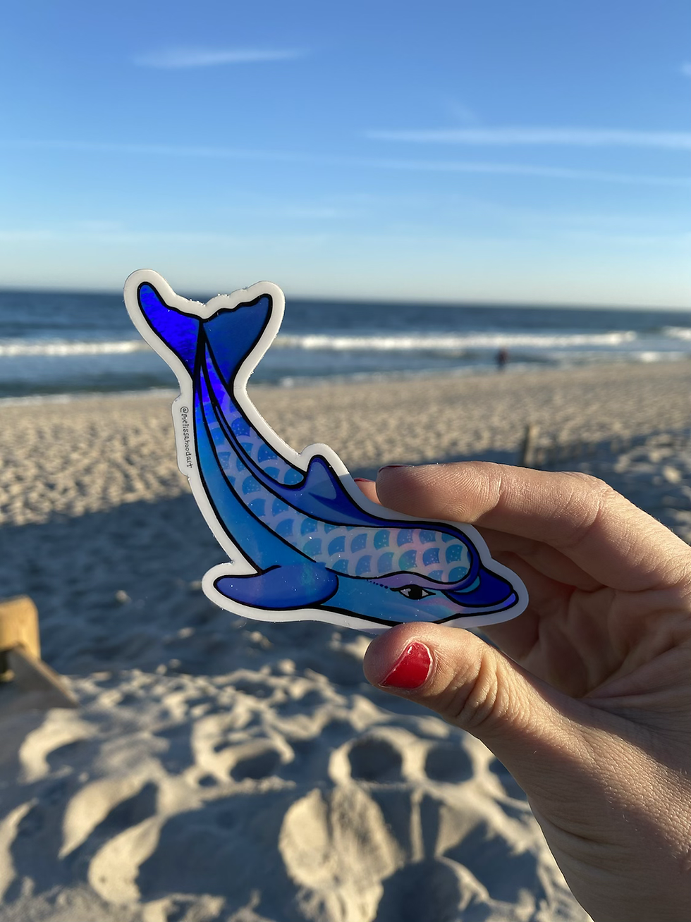 Thumbnail: Happy Holographic Dolphin Sticker