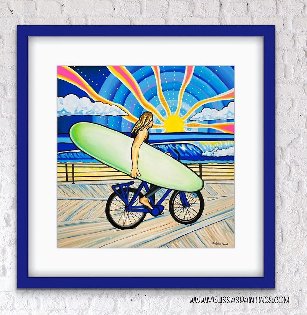 Thumbnail: Boardwalk Surfer Art Print