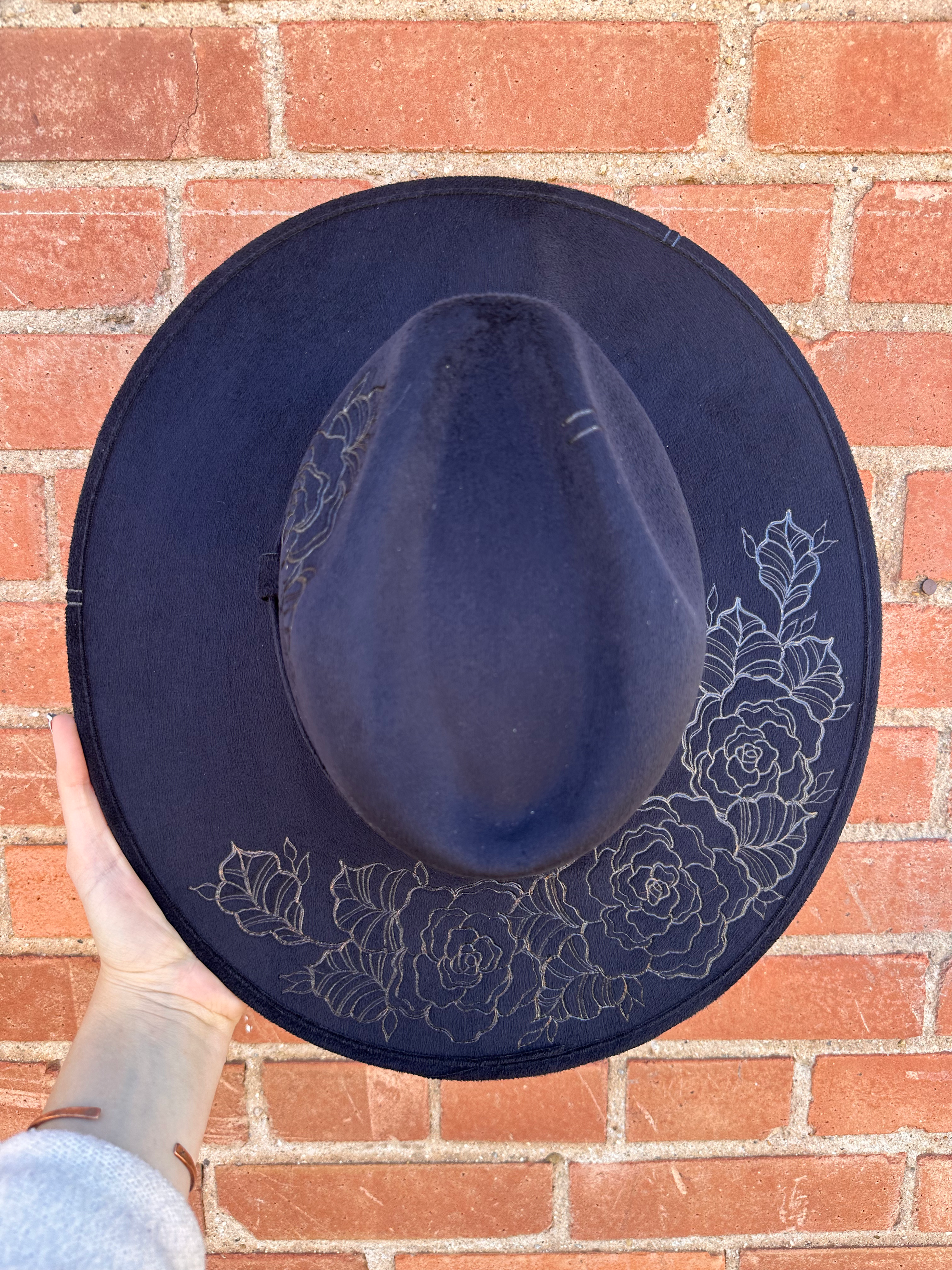 Size Small - Black Rancher with Roses