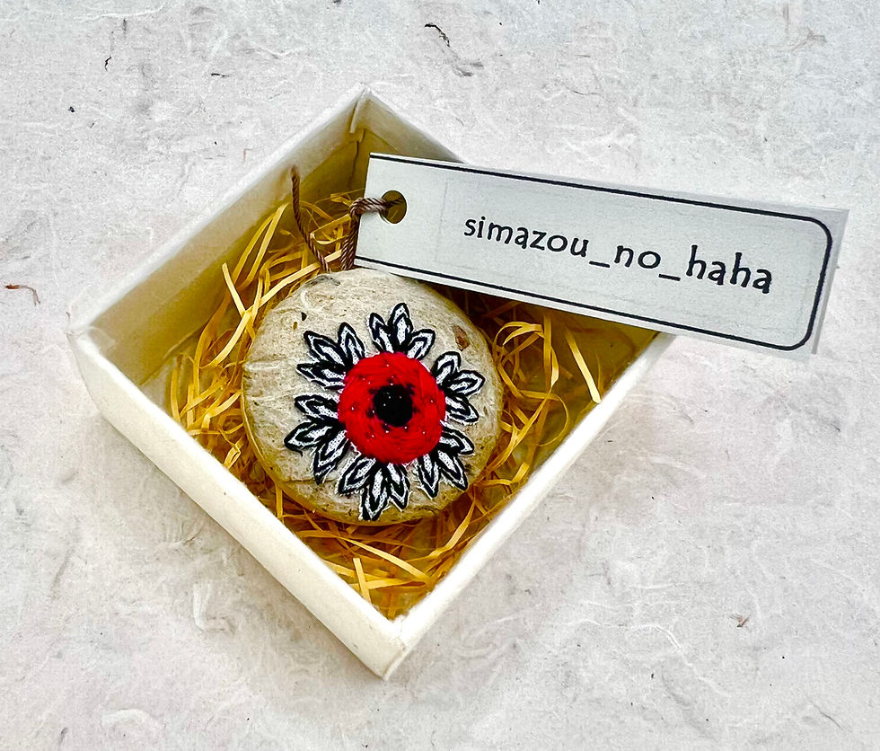 サムネイル： 土佐和紙の丸型ブローチ – simazou_no_haha